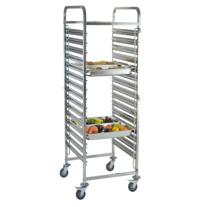 Vozík z nerezové oceli na 16 gastronádob GN 2/1, 670x590x1735 mm | TECHNICA, Silver Line