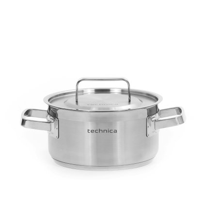 Nizký hrnec z nerezové oceli s pokličkou 3,3 l o průměru 200 mm | TECHNICA, Platinum Line