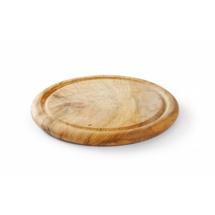 Servírovací deska z olivového dřeva, HENDI, ⌀260x(H)25mm