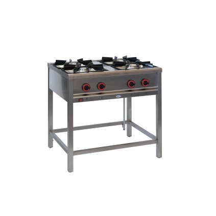 Plynový gastronomický sporák 4-hořákový, 900x900x850 mm, 1x3,5+2x5+1x7 kW | EGAZ, TG-420.II