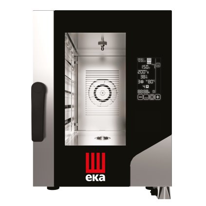 Konvektomat - parní, elektrický, 6xGN1/1, 7.8 kW, 400V, 500x930x700 mm, černý | EKA, Millennial Black Mask