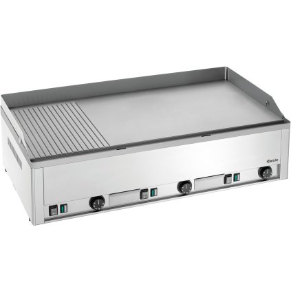 Grilovací deska, hladká/vroubkovaná, 9 kW, 980x535x290 mm | BARTSCHER, GDP 980E-GR