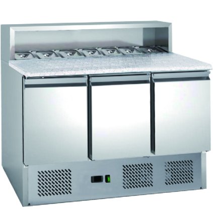 Chladící pizza stůl třídveřový s nástavbou 402 l, 1365x700x1190 mm | TECHNICA, Cold Line