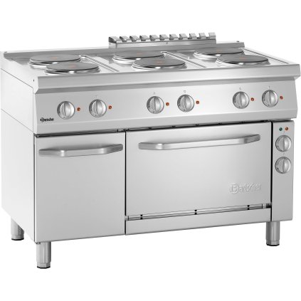 Elektrický sporák 6 plotýnek s elektrickou troubou, 1200x700x850 mm | BARTSCHER, 286247