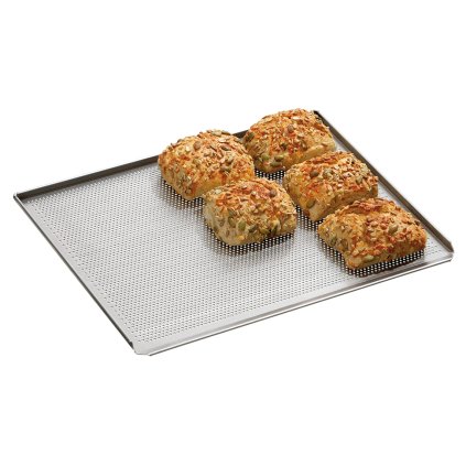 Plech na pečení hliníkový, perforovaný, 3 okraje 433x333x10 mm | BARTSCHER, 100408