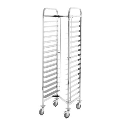 Přepravní vozík na 16 plechů 600x400 mm z nerezové oceli | TECHNICA, Silver Line