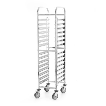 Zesílený nerezový přepravní vozík na GN 15xGN 1/1, 380x550x1735 mm | PRESTONA, 810196