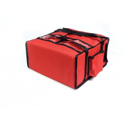 Taška na pizzu na 4 krabice 400x400 mm, material Cordura, červená s černým lemováním | FURMIS, T4M