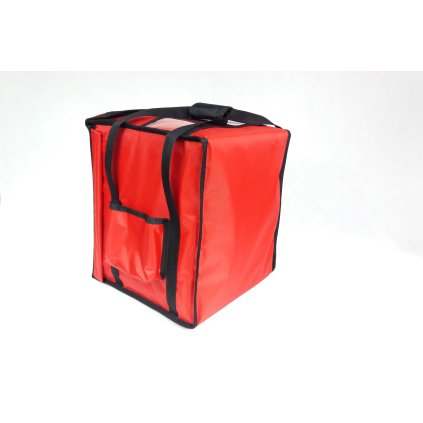 Taška na pizzu na 8 krabic 350x350 mm, z nylonu, červená s černým lemováním | FURMIS, T8S