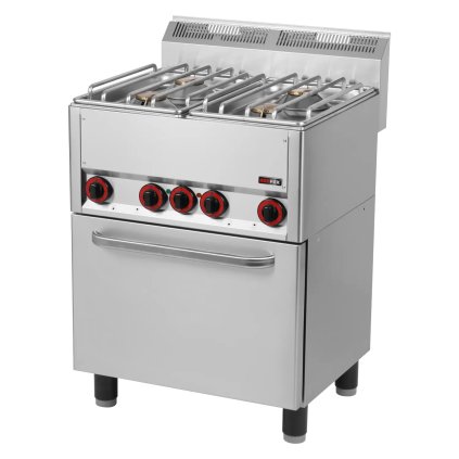 Sporák kombinovaný s horkovzdušnou elektrickou troubou GN 1/1 - 4x hořák  | REDFOX - SPT 60 GLS