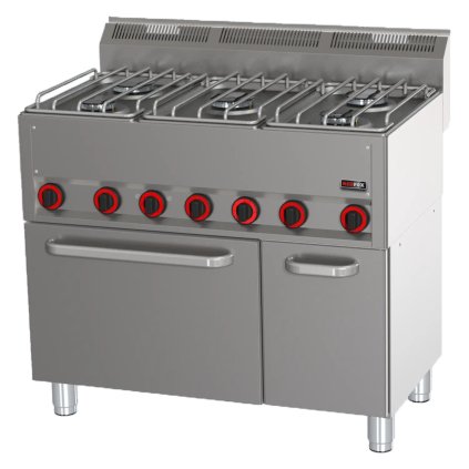 Sporák kombinovaný s horkovzdušnou elektrickou troubou GN 1/1 - 5x hořák  | REDFOX - SPT 90/5 GL