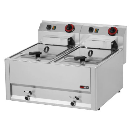 Fritéza elektrická dvojitá 0,38 kW/l, 8+8 l bez podestavby 230 V | REDFOX - FE 60 EL