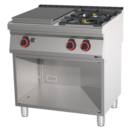 Sporák tálový plynový 3x hořák s podestavbou | REDFOX - STP 70/80 G