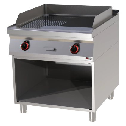 Grilovací deska 71x65 elektrická chromovaná kombinovaná s podestavbou 400 V | REDFOX - FTHRC 90/80 E