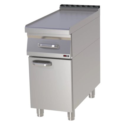 Pracovní plocha 40x83 - 1x zásuvka GN 1/1, 1x dveře | REDFOX - PP 90/40 D