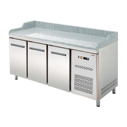 Stůl chladicí elektrický GN 1/1 pizza dvoudvéřový, 7x zásuvka | REDFOX - RTP 3D-2D7ZN