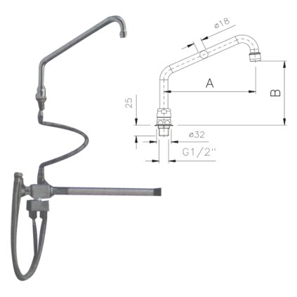 Baterie kolenová se směsovačem | REDFOX - KOB 1