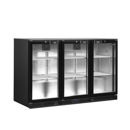 Minibar prosklené křídlové dveře, černá | TEFCOLD DB301H-3