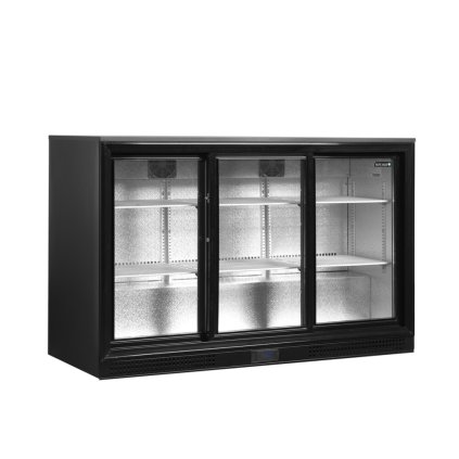 Minibar prosklené posuvné dveře, černá | TEFCOLD DB301S-3