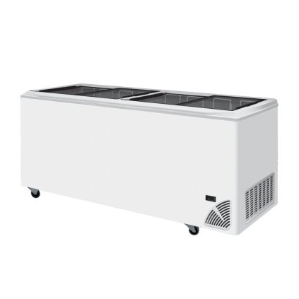 Pultová mraznička prosklené rovné víko | ARO 701/2 White Edge