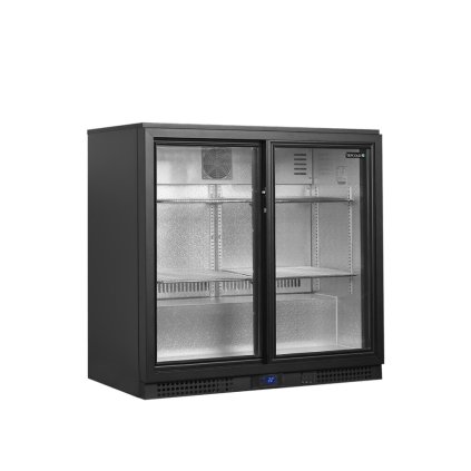 Minibar prosklené křídlové dveře, černá | TEFCOLD BA21S