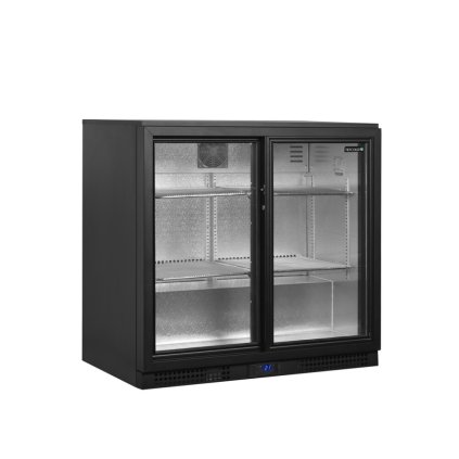 Minibar prosklené křídlové dveře, černá | TEFCOLD BA26S