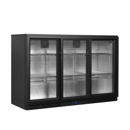 Minibar prosklené křídlové dveře, černá | TEFCOLD BA31S-3