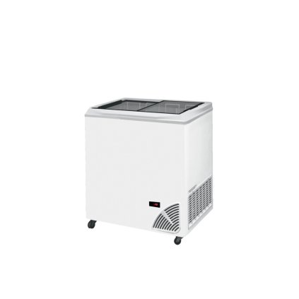 Pultová mraznička prosklené rovné víko | ARO 201/2 White Edge