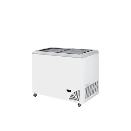 Pultová mraznička prosklené rovné víko | ARO 301/2 White Edge