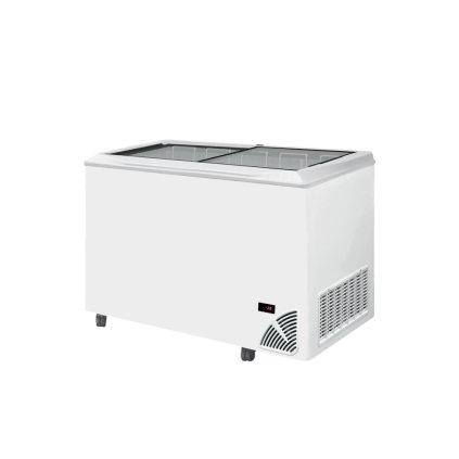 Pultová mraznička prosklené rovné víko | ARO 501/2 White Edge