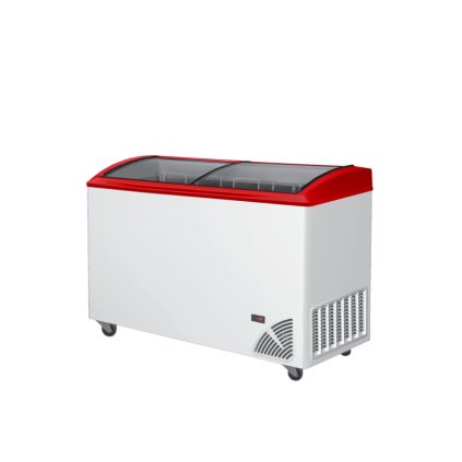 Pultová mraznička prosklené oblé víko | ARO 406/2 Red Edge