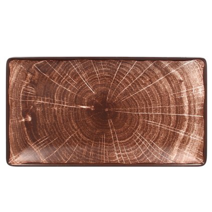 RAK Woodart talíř obdélný 33,5 × 18,1 cm – tmavě hnědá | RAK Porcelain, WDEDRG33OB-6