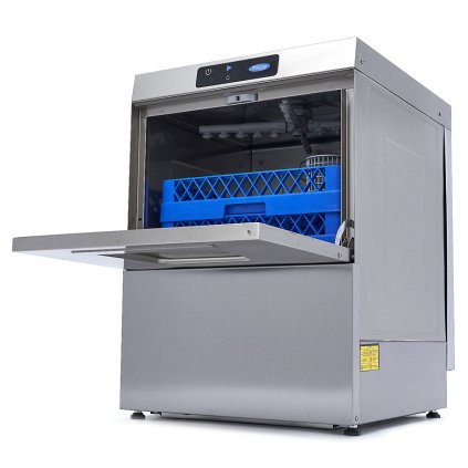 Podstavná myčka nádobí - 50 x 50 cm - s čerpadlem na oplachování - digitální displej - 400V | Maxima, 9211005