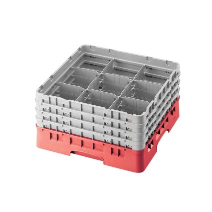 Koš Camrack 9 pozic, výška sklenice 30 cm - Červená| TOM, R-9S1114-163