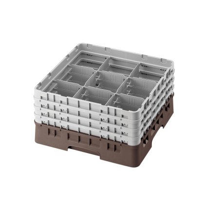 Koš Camrack 9 pozic, výška sklenice 30 cm - Hnědá| TOM, R-9S1114-167