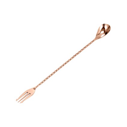 Lžička barmanská s vidličkou 40 cm, měď| TOM, BPR-40M