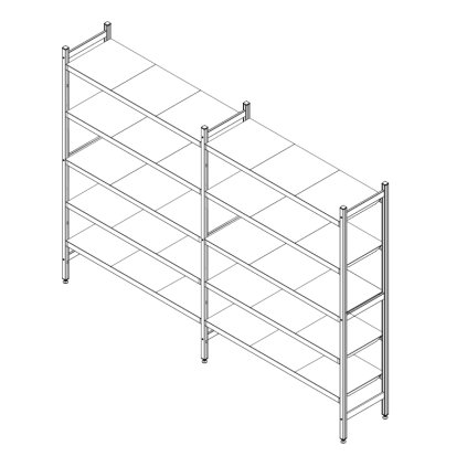 Regalový systém 4505 x 300 mm, 5 polic| TOM, EZ-354505