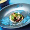 Spodek 160 mm czarny niebieski FINE DINE Flora 759062