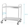 Číšnický vozík 2-policový z nerezové oceli, úchyt s trubkovým profilem, 860x540x940 mm | TECHNICA, Silver Line