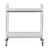 Číšnický vozík 2-policový z nerezové oceli, úchyt s trubkovým profilem, 860x540x940 mm | TECHNICA, Silver Line