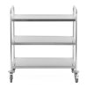 Číšnický vozík 3-policový z nerezové oceli, úchyt s trubkovým profilem, 860x540x940 mm | TECHNICA, Silver Line