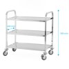 Vozík číšnícký 3-policový z nerezové oceli, úchyt s hranatým profilem, 850x450x900 mm | TECHNICA, Silver Line