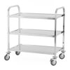 Vozík číšnícký 3-policový z nerezové oceli, úchyt s hranatým profilem, 850x450x900 mm | TECHNICA, Silver Line