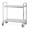 Vozík číšnícký 2-policový z nerezové oceli, úchyt s hranatým profilem, 850x450x900 mm | TECHNICA, Silver Line
