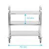 Vozík číšnícký 3-policový úchyt s hranatým profilem 750x400x835 mm | TECHNICA, Silver Line