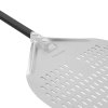 Perforovaná lopata na pizzu z nerezové oceli s hliníkovou úchytem, čtvercová, 355x405x710 mm | TECHNICA, Pizza Line