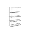 Regál na víno ocelový s práškovým nástřikem, černý, 5-ti policový, 900x350x1500 mm | TECHNICA, Black Line