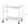 Číšnický vozík z nerezové oceli 2-policový, rukojeť s kulatým profilem, 860x540x940 mm | PRESTONA, 810175