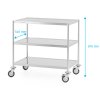 Číšnický vozík z nerezové oceli 3-policový, bez úchytu, 860x540x810 mm | TECHNICA, Silver Line