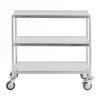 Číšnický vozík z nerezové oceli 3-policový, bez úchytu, 860x540x810 mm | TECHNICA, Silver Line